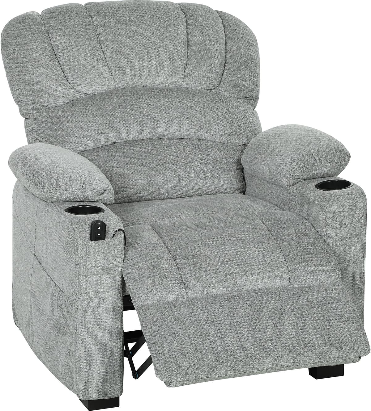 Altro Poltrona Relax Elettrica Reclinabile 150° Con Poggiapiedi, Seduta Ampia, Silenziosa, Velluto, Grigio