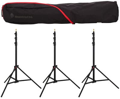 Manfrotto 1004BAC 124-366cm BK Bundle Schwarz