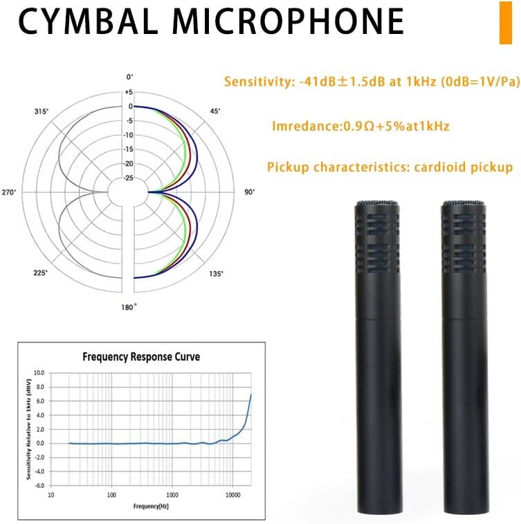 NILUNWEI High-Quality Instrument Microphone E914, Condenser Instrument Microphone, Heart-Shaped Microphone, With Clip On Mounting Base