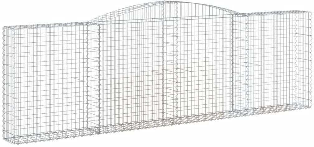 vidaXL Panier de gabions arqué 400x30x120/140 cm Fer galvanisé