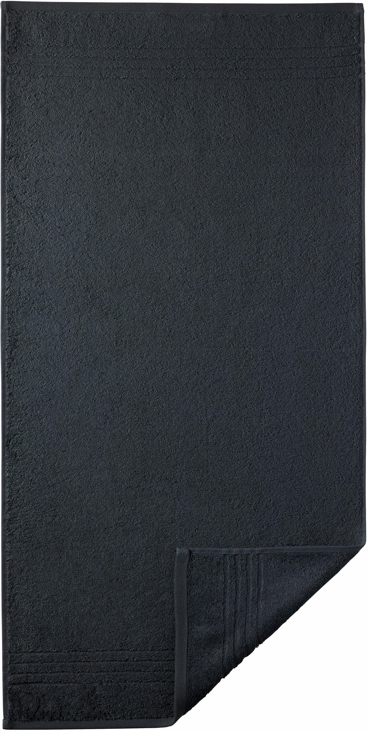 Badetücher EGERIA "Madison", schwarz, B:70cm L:140cm, Walkfrottee, Obermaterial: 100% Baumwolle, Handtücher, Badetücher, Uni-Programm mit Streifenbordüre, reine Baumwolle schwarz B/L: 70cmx140cm, 1 Stk., Walkfrottee