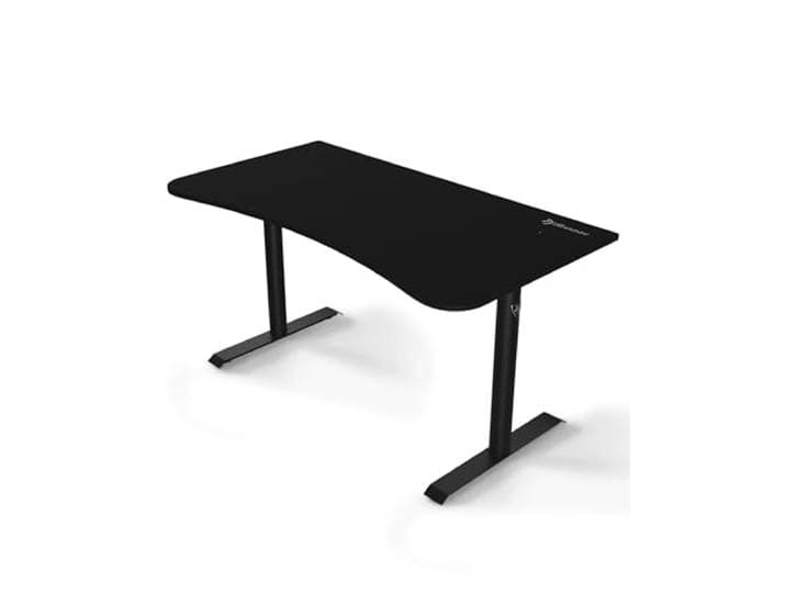 Arozzi Arena Gaming Tisch Mittel Reines Schwarz 140x75 cm, Mikrofasermauspad, Kabelmanagement, stabile Stahlbeine, für kleine Räume