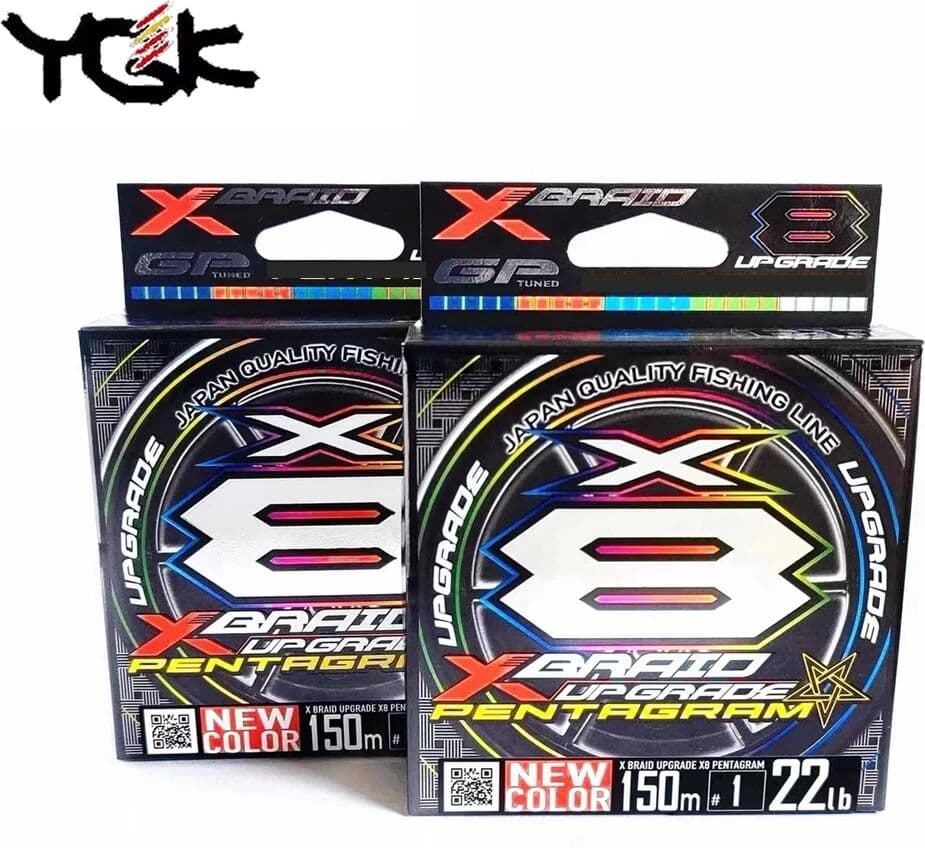 Original YGK X-BRAID Upgrade X8 PENTAGRAM Fishing Line Multifilament X8 PE Line Super Strong Japan Fsihing Line 12LB 14LB 16LB