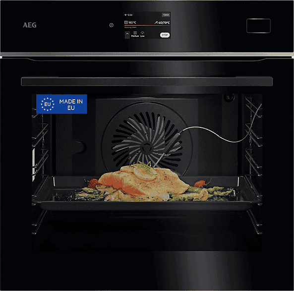 Horno a vapor - AEG TB8SB73ZAB, Multifunción, Hidrolítica, 70 l, Cocción asistida, Conectividad, 60 cm, Negro