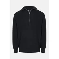 MELA Rippstrick Troyer UDAI Pullover Black Schwarz Baumwolle