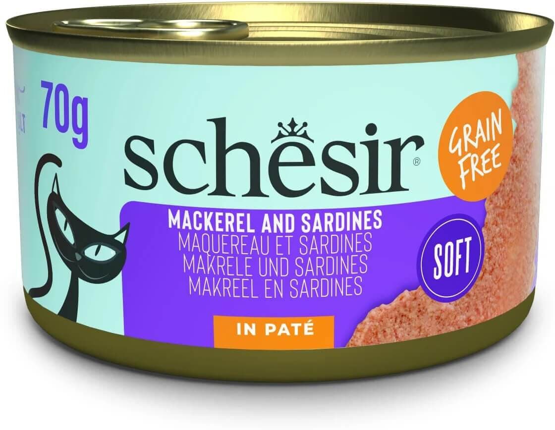Schesir Grill Adult Caballa y Sardinas en Paté Lata para Gatos 70 gr