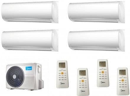 Midea Condizionatore Climatizzatore Quadri Split Inverter Right R32 9000+9000+9000+12000 BTU Con M4O-36FN8-Q Wi-Fi Optional