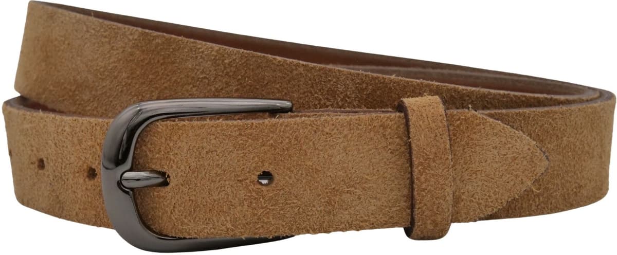 Ledergürtel ANNAMATONI "AnnaMatoni Damen Ledergürtel in hochwertigem Velour Leder 3cm", Damen, Gr. TW95 - 110cm Gesamtlänge, braun (cognac 640), 100% Leder, Gürtel Ledergürtel