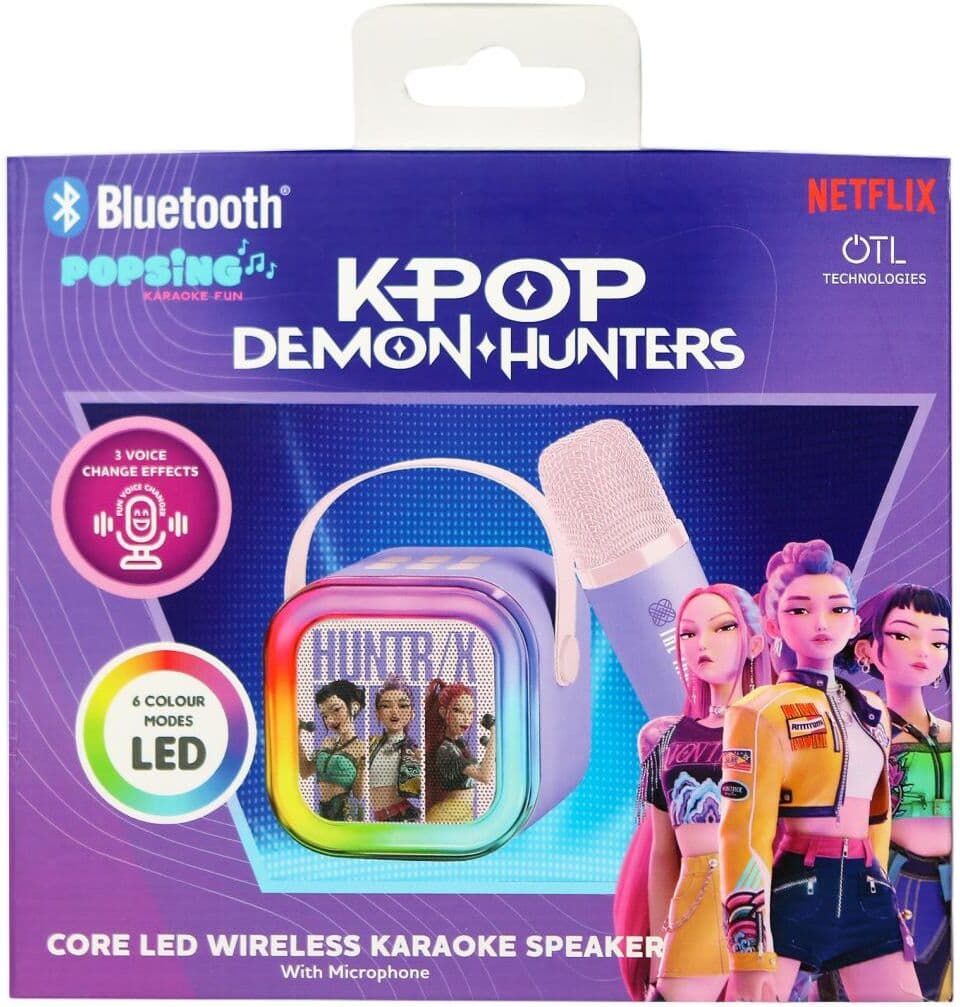 OTL Altavoz con luz led y micrófono con efectos de voz KPOP Demon Hunters Huntrix.
