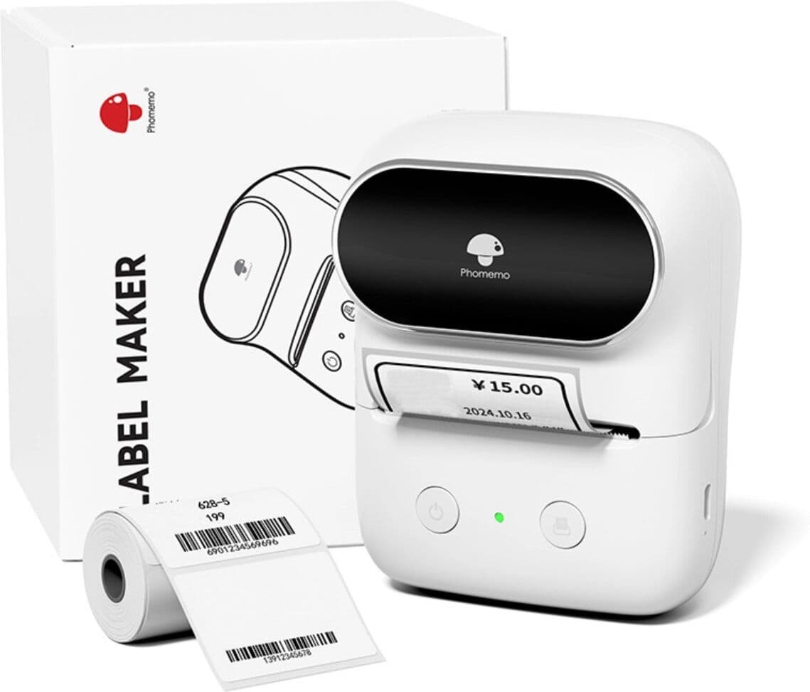 INF Imprimante d'étiquettes thermique portable Two-inch - Bluetooth 4.2, Batterie rechargeable 1200mAh, Type-C, compatible avec Blanc