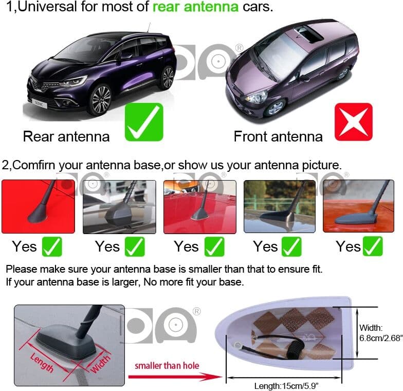 DA Universal Super Shark Fin Antenna Special Car Radio Aerials Piano Paint Stronger Signal For Opel Astra K G H J F
