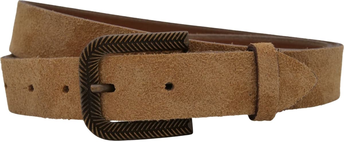 Ledergürtel ANNAMATONI "AnnaMatoni Damen Ledergürtel in hochwertigem Velour Leder 3cm", Damen, Gr. TW115 - 130cm Gesamtlänge, beige (cognac 640), 100% Leder, Gürtel Ledergürtel