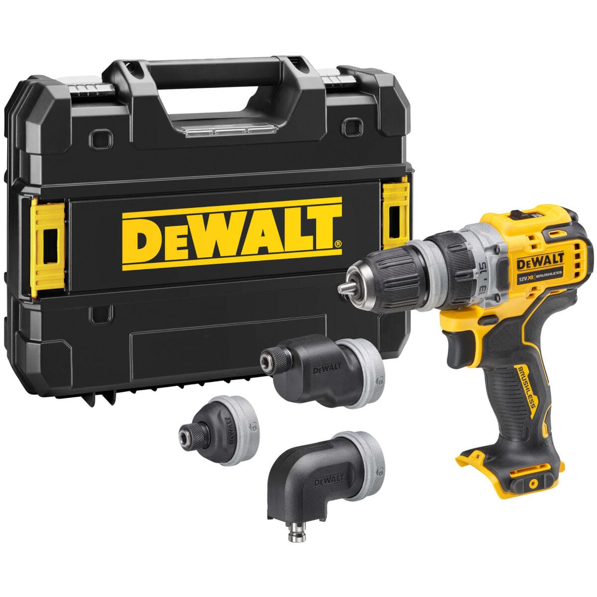 DeWalt DCD703NT-XJ Akku-Bohrschrauber 12 Volt, 4 Köpfe