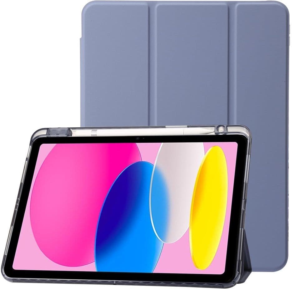 EIDERWOOD iPad 11" (2025) / iPad 10.9" (2024/2022) Tri-Fold Kunst Skinn Deksel med Apple Pencil Holder - Lilla