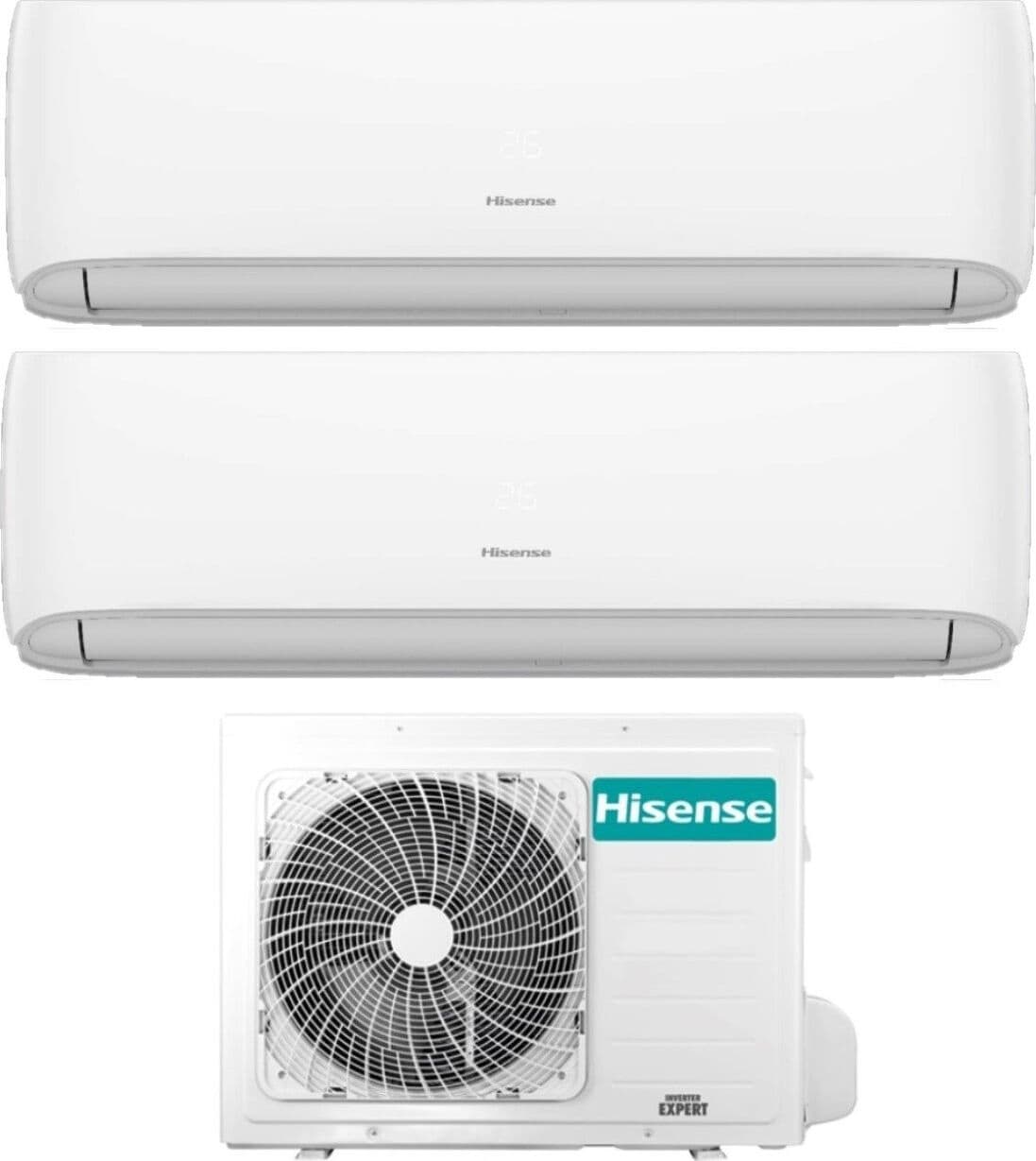 Hisense Cf25/35mr0bg+2amw52u4rxc Climatizzatore Dual Split Inverter 9000+12000 Btu /h Condizionatore Con Pompa Di Calore Classe A++/a+ Gas R32 Wifi (Unità Interna + Unità Esterna) - 2amw52u4rxc Serie Hi-Comfort