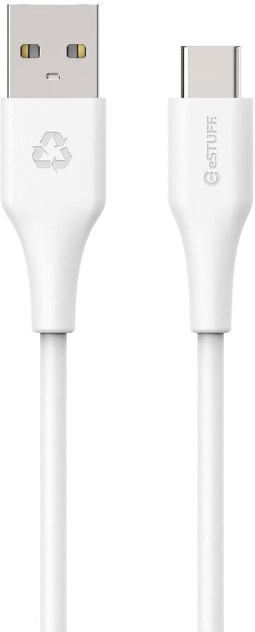 eSTUFF INFINITE USB-C-Kabel 60W 1 m - 100 % Resirkulert Plast - Hvit