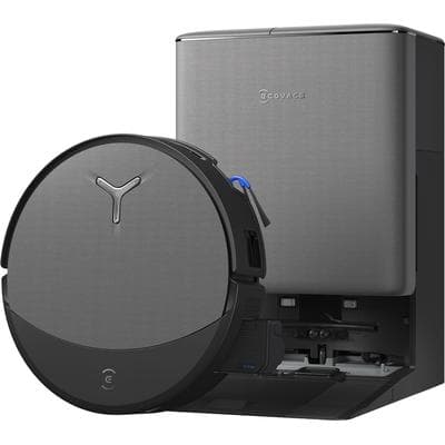 ECOVACS Nass-Trocken-Saugroboter "DEEBOT T90 PRO OMNI (Black)", grau (schwarz), B:35,3cm H:9,5cm T:35,1cm, Saugroboter, Saug-und Wischroboter mit All-in-One Station und 30.000 Pa Saugkraft