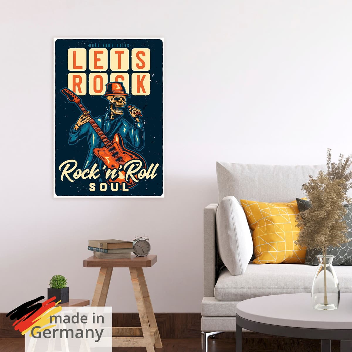 Wandbild ARTLAND "Let's rock", bunt (farbe bild(er): blau), B:50cm H:70cm, Bilder, Wandbild, als Alubild, Leinwandbild, Poster, Wandaufkleber in verschied. Grössen farbe bild(er): blau B/H/T: 50cm x 70cm, Kunstdrucke & Poster Hochformat, 1 Stk.