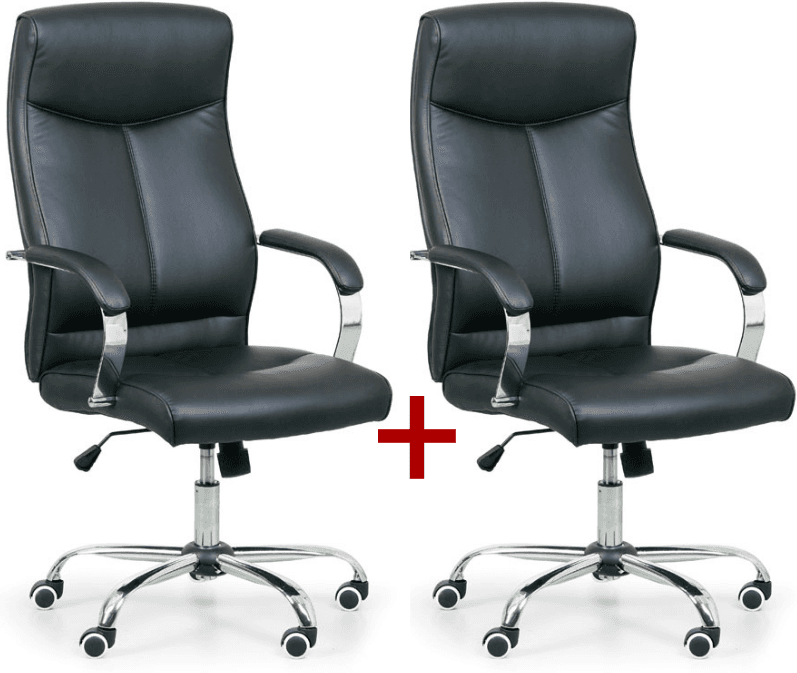 B2B Partner Kožené kancelářské křeslo LUGO 1+1 ZDARMA, černá