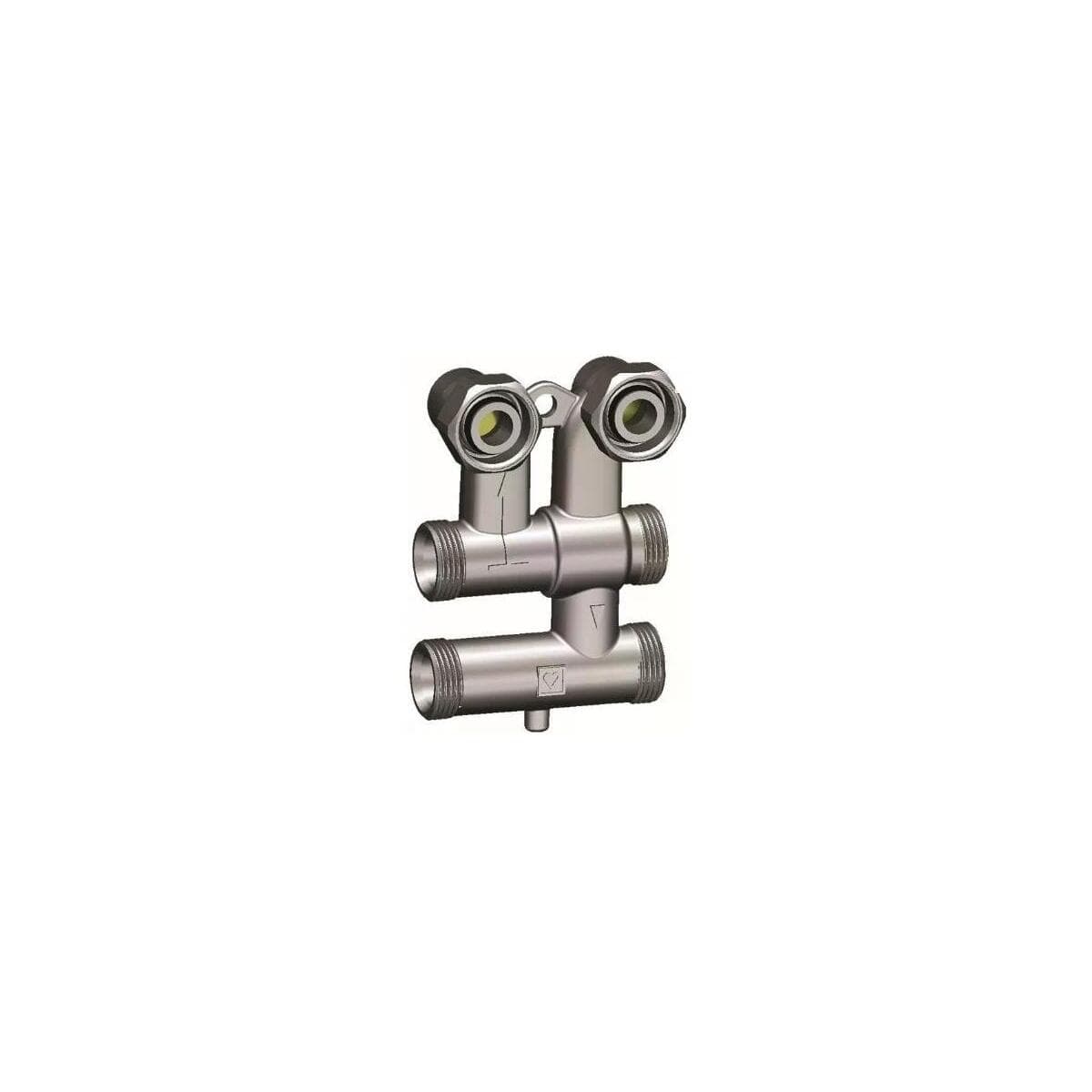 Herz Sockelleistenverteiler G3/4", für Ventil- und Kompaktheizkörper, Messing vernickelt, 1 Stk.
