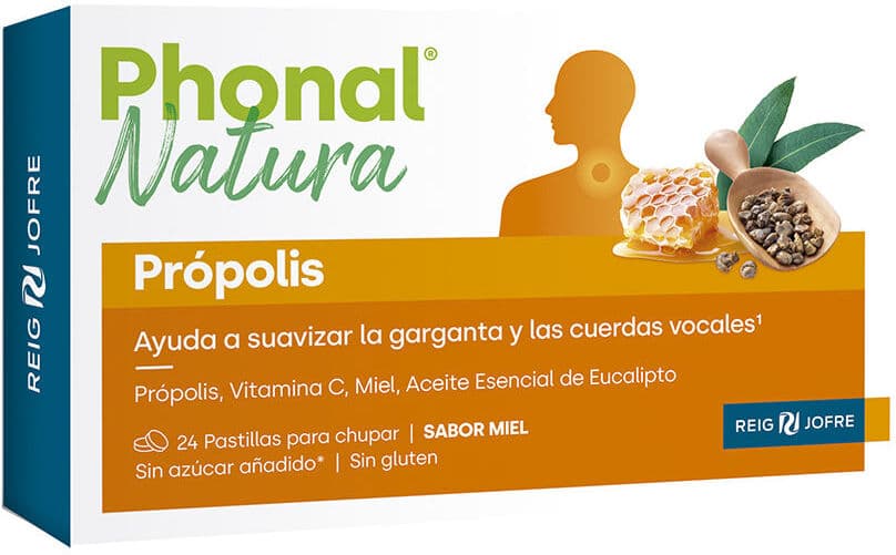Phonal Natura Pastiglie da succhiare al gusto di miele Propolis 24 unità
