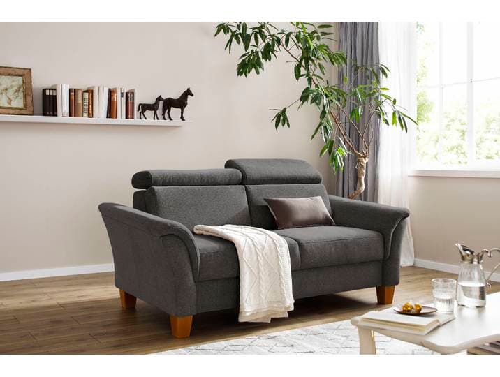 2,5-Sitzer GOODPRODUCT Conville , braun (espresso), B:180cm H:84cm T:93cm, 100% Polyester, Sofas, 2 5-Sitzer, inkl. Kopfteilverstellung