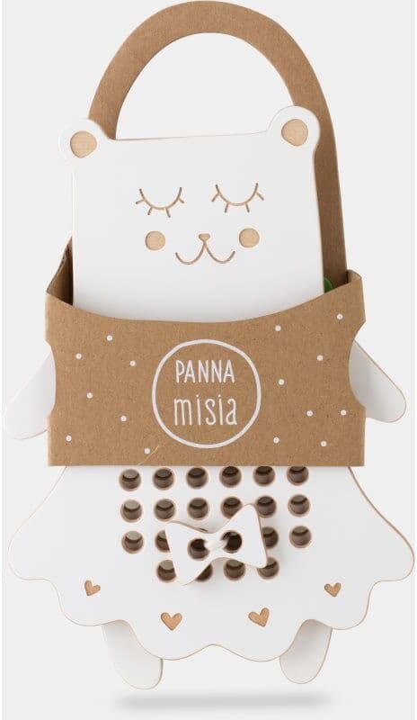 Milin Wooden Lacing Toy Mrs. Teddy παιχνίδι δραστηριοτήτων 22 cm x 16 cm x 0,7 cm 1 τμχ