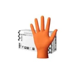 Diamantgrip Nitril Handschuhe Orange | PROFESSIONAL | 100 Stück XL