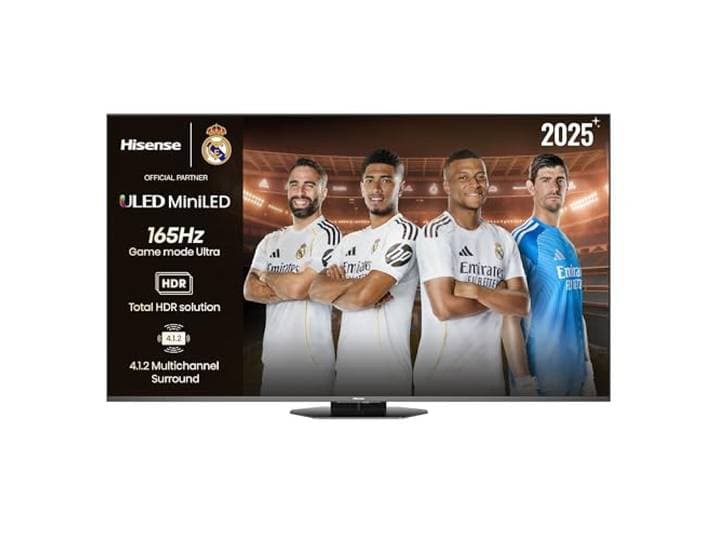 Hisense 55U8Q Mini LED Pro Smart TV, 139,7 cm (55 inch), Hi-View-processor IA Pro, 4.1.2, meerkanaals geluid, speelmodus Ultra 165Hz, antireflex, Pro, Full Array Local Dimming, Dolby Vision IQ, Dolby