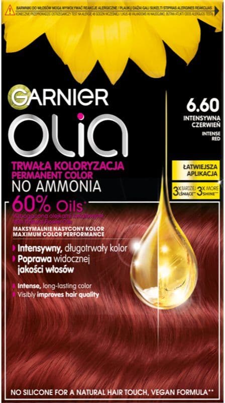 Garnier Olia Big Kit Permanent hårfärgningsmedel Skugga 6.6 Intensywna Czerwień 1 st.