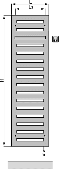 Zehnder Metropolitan Bar Design-Elektroheizkörper ZM1Z1250G300020 MEPE-120-050/GD, 1225 x 500 mm, Light grey