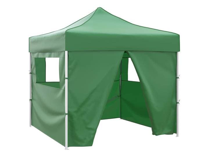 Tente pliante verte 3x3 m avec 4 murs, grand auvent pour camping familial, tente pliante portable, protection solaire, pergola imperméable