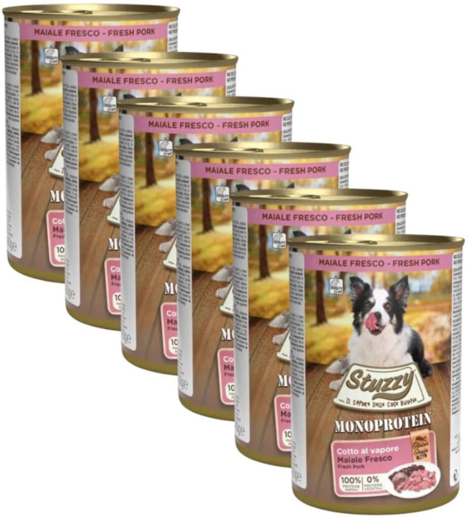 Kit Risparmio 6x400G Stuzzy Dog Monoprotein Lattina MAIALE