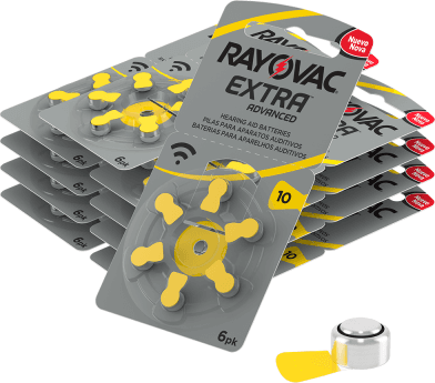 Rayovac Extra Advanced Size 10   Yellow   Hearing Aid Batteries   60 Pack