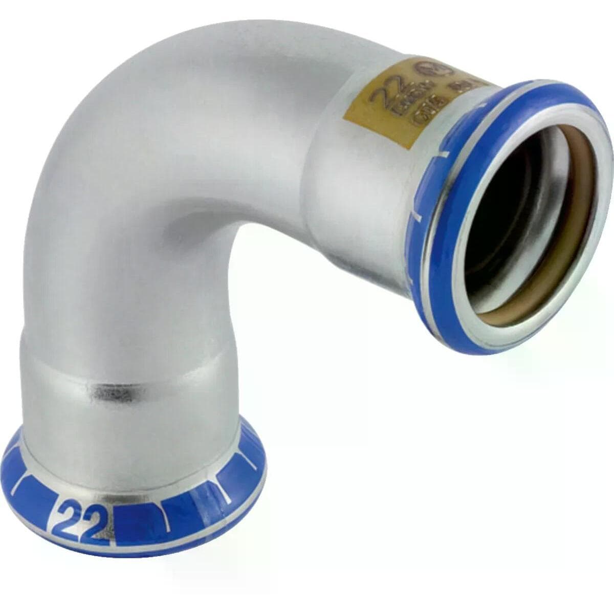 Geberit Gas-Bogen Mapress Edelstahl Gas, 90°, Ø108mm, Pressfitting aus Edelstahl, 1 Stk.