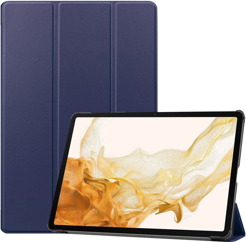 TABLETCOVERS.DK Samsung Galaxy Tab S9+ (Plus) Tri-Fold Læder Cover m. Pencil Holder - Mørkeblå