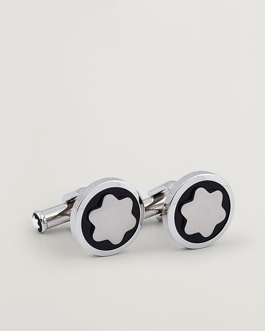 Montblanc Cufflinks Steel Snowcap Onyx