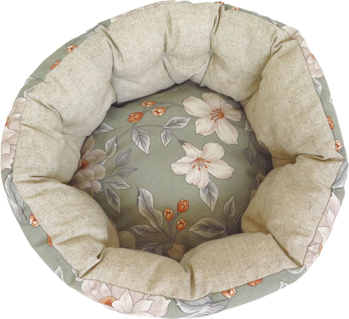 LUNA E TEO Luna&Teo Cuccia per Gatto Ciambella Flowers Verde 50CM