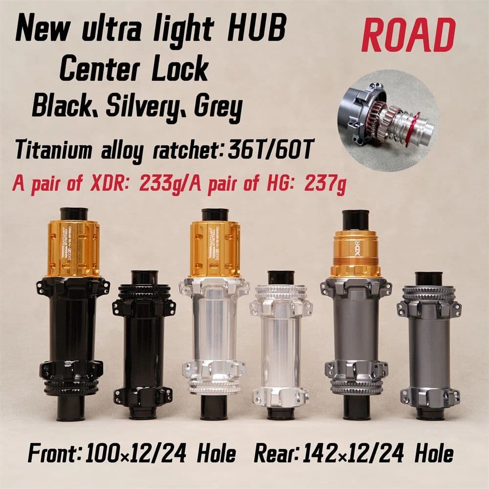 NONE Highway Ultra Light 36T/60T Titanium Alloy Star Ratchet Wave Spring Bicycle Lock Straight Pull 24 Hole HUB 100-142 XDR/HG