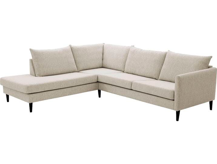 Ecksofa OTTO HOME Rekvik L-Form , beige (creme), B:258cm H:79cm, Sofas, Ecksofa, mit Wellenunterfederung, mit Massivholzfüßen