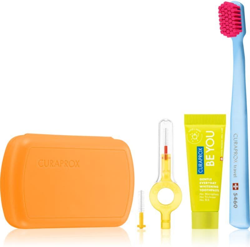 Curaprox Travel Set ταξιδιωτικό σετ σε δόντια, γλώσσα και ούλα Orange