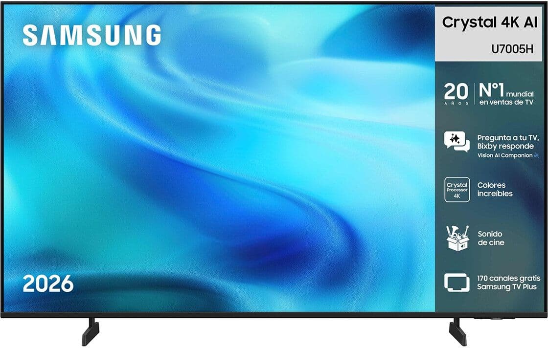 Samsung TV LED 138cm (55") TU55U7005HUXXC 4K Smart TV con Gaming Hub 120Hz (Reacondicionado Grado B). Negro