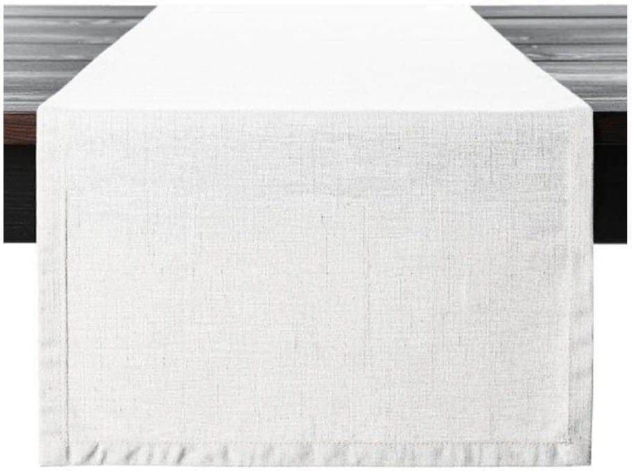 Tischläufer PROFLAX "Leinen 50 x 150 cm", weiss (weiß), B:50cm L:150cm, Leinen, Tischdecken, Tischläufer weiß B/L: 50cm x 150cm