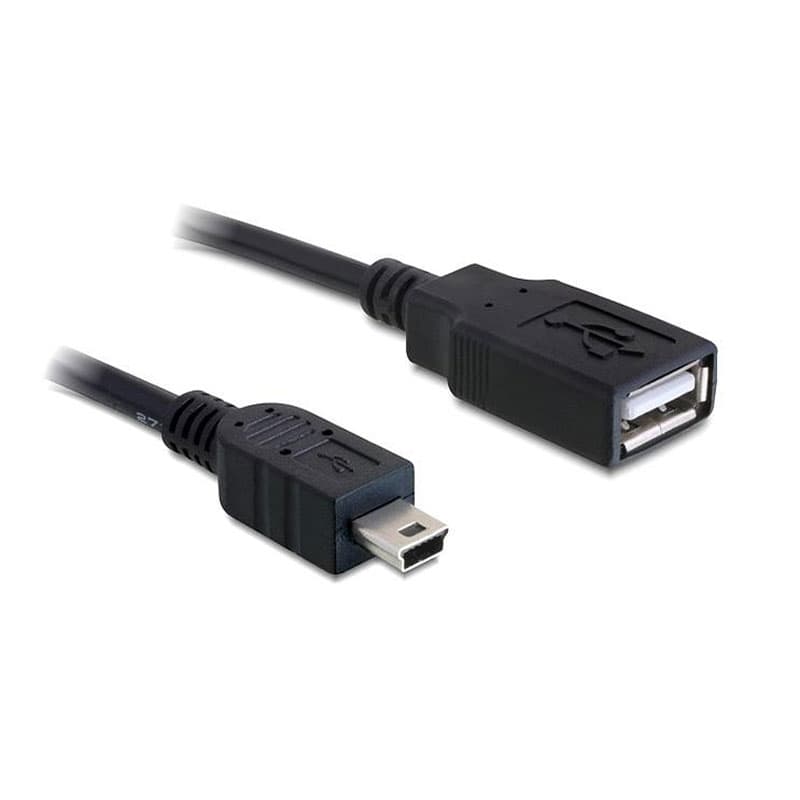 DeLock Mini USB 2.0 - USB 2.0  M/F Black 82905