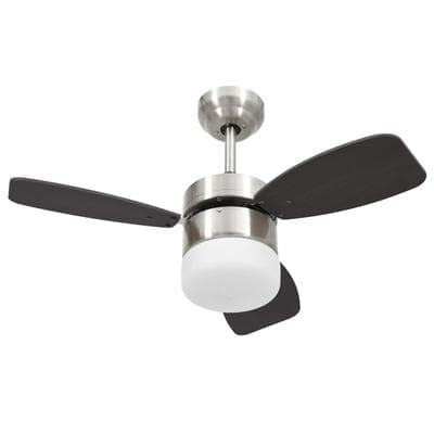 vidaXL Deckenventilator mit Licht und dunkelbrauner Steuerung 76 cm