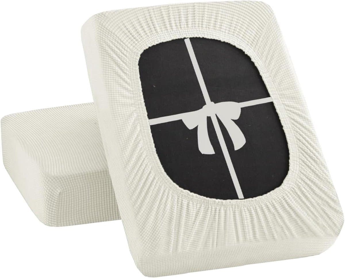 Bank Kussenhoes Ivoor - Zetel Overtrek met Anti-slip Banden - Breedte: 100-130 cm