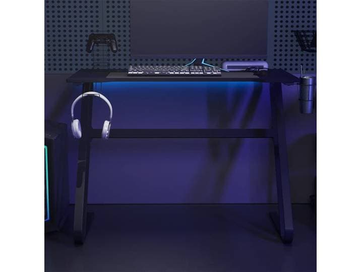 vidaXL Gaming-Schreibtisch mit ZZ-Gestell Schwarz 110x60x75 cm