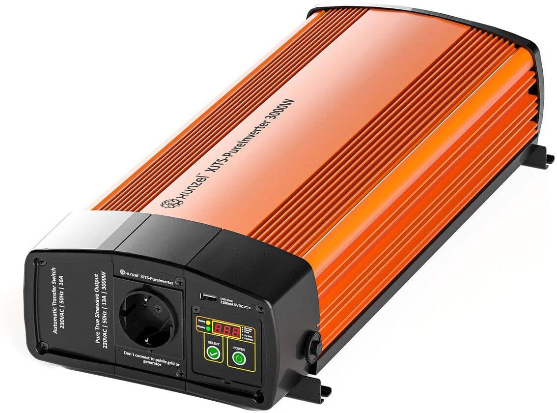 Xunzel Inversor DC-AC XJ-3000W 12V con Cable. Naranja