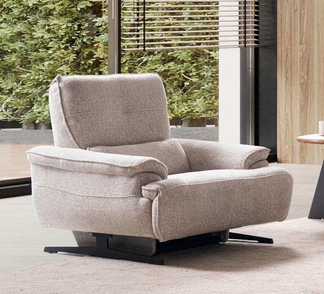 Beige Sessel Textil Wohnzimmer Einsitzer Wartezimmer Möbel Lounge Club