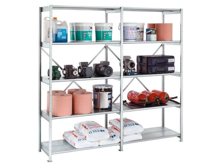 Tablette supplémentaire pour rayonnage industriel 210 - Galvanisé - P. 50 cm (Lot de 2)